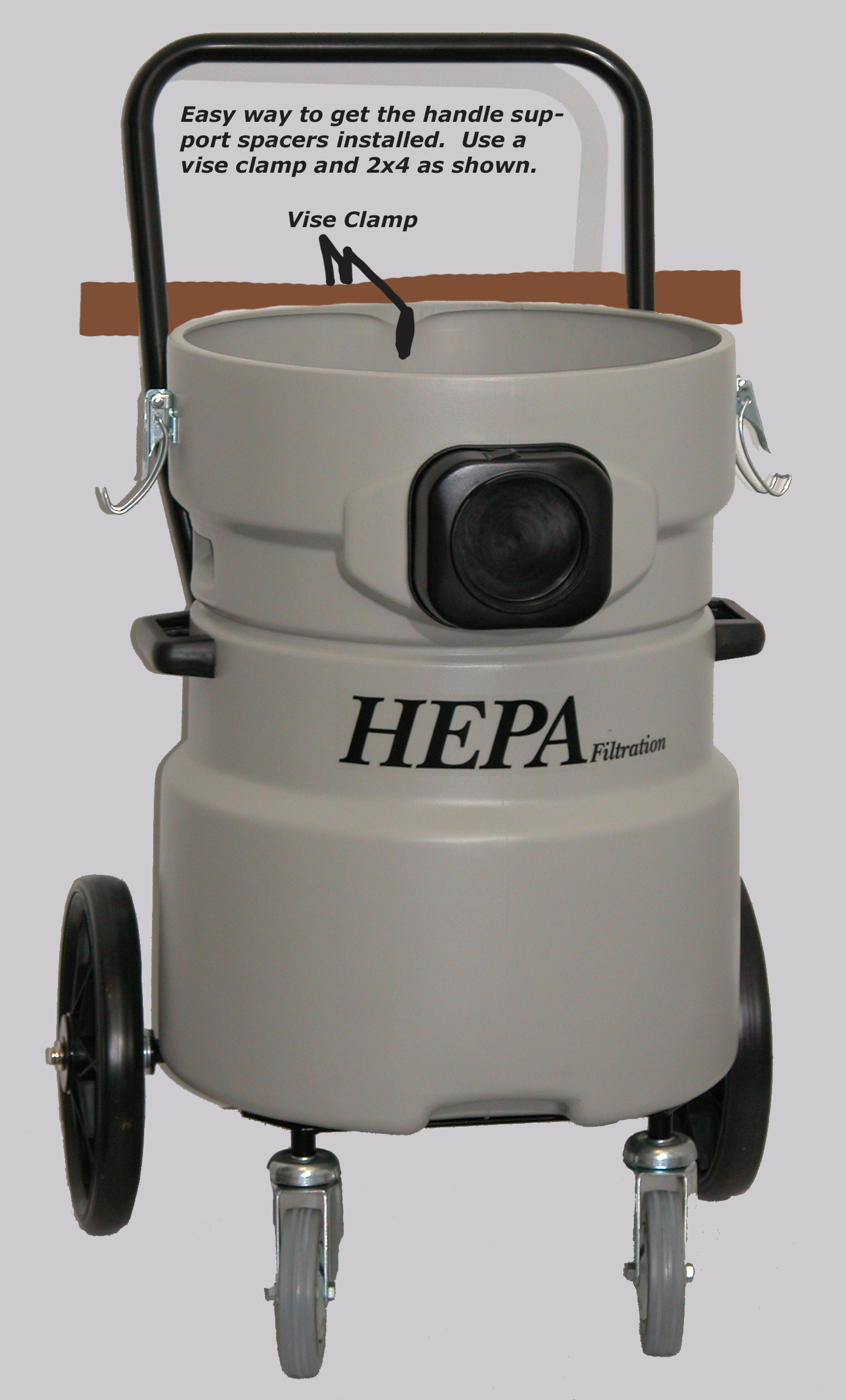 1105-1 3 Motor Fixed trolley base and 15 Gal Fixed Drum